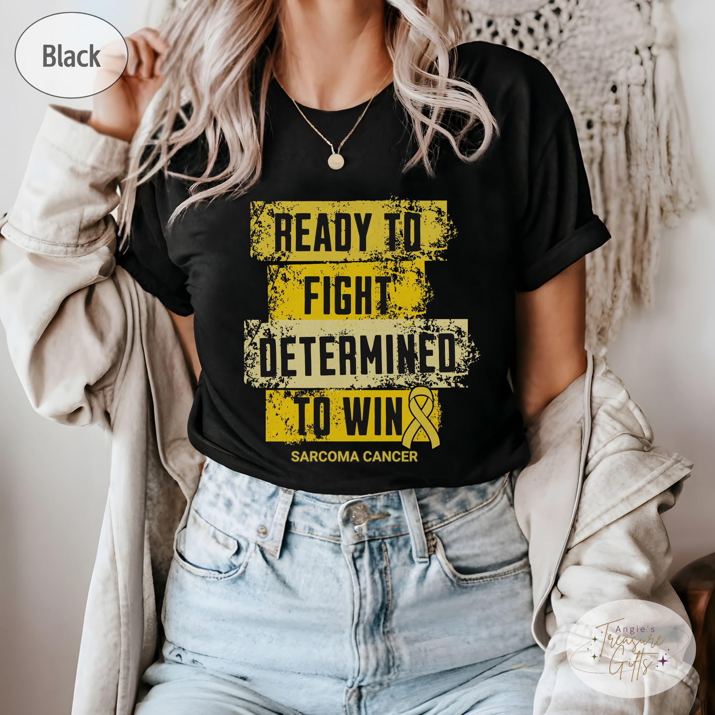 Sarcoma Cancer Shirt, Bone Cancer Tee, Yellow Ribbon T-Shirt for Man or Woman, Size Small to 4XL, Plus Size.
