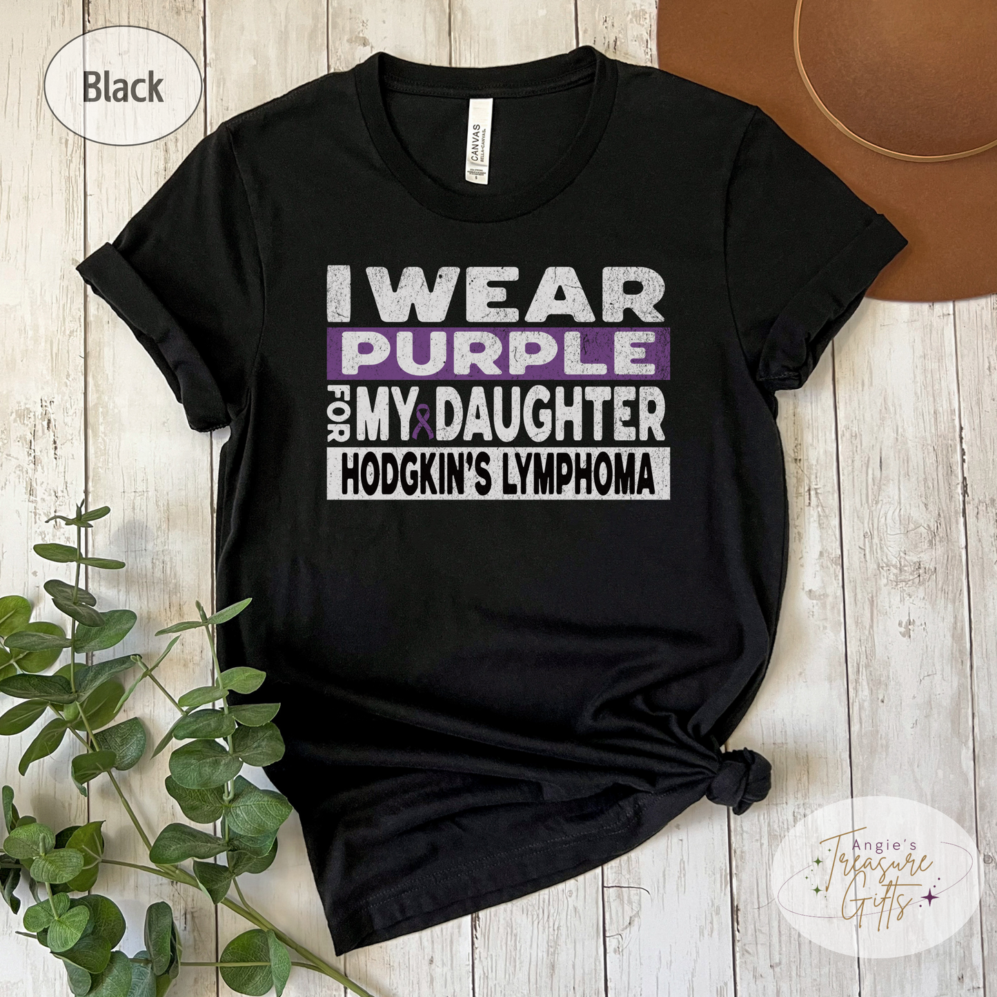 Hodgkin's Lymphoma Awareness Support Shirt for Mom or Dad, I Wear Purple For My Daughter Tshirt, Cancer Support Squad Sweatshirt