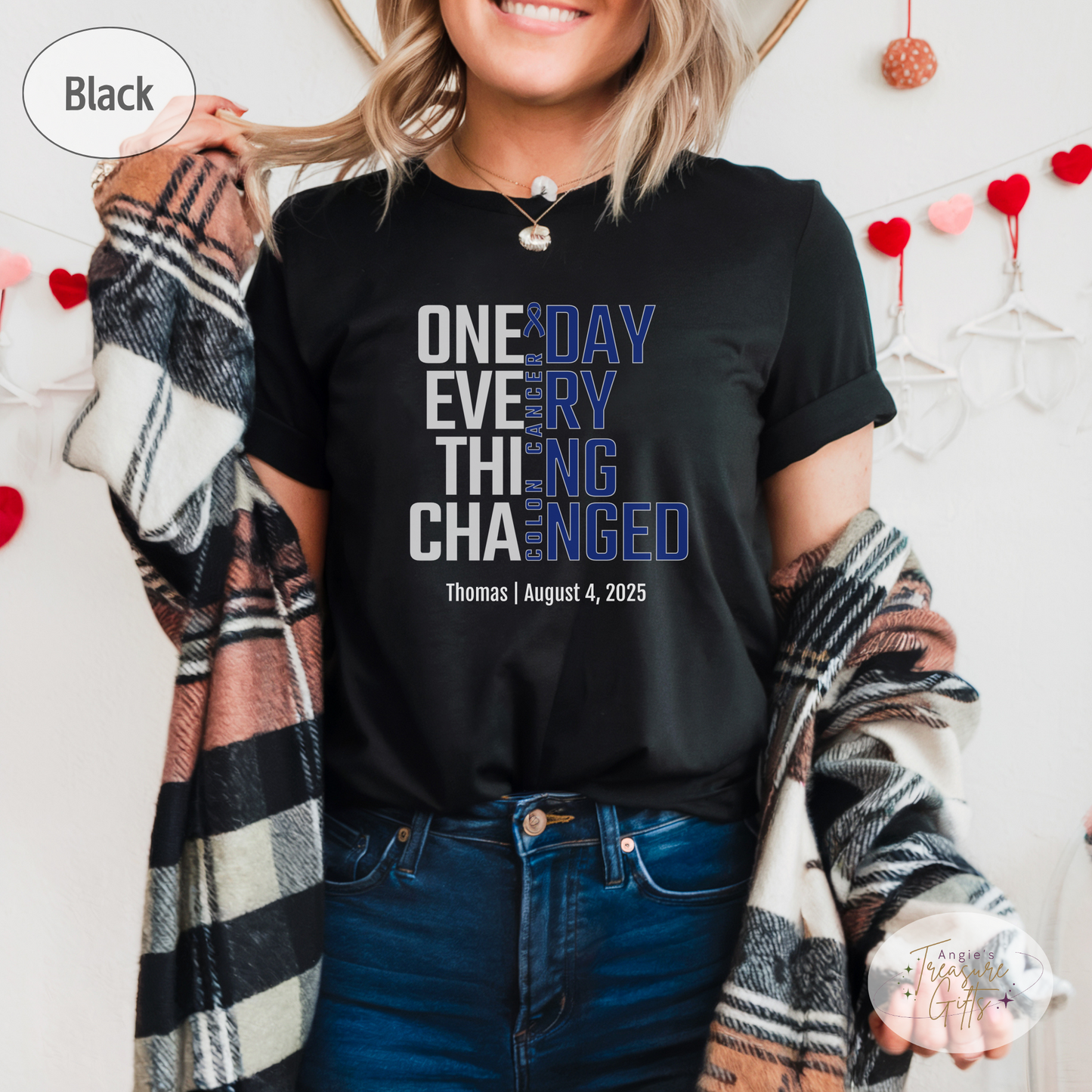 Personalized Colon Cancer Awareness T-Shirt – One Day Everything Changed – Custom Survivor, Warrior, Memorial Gift