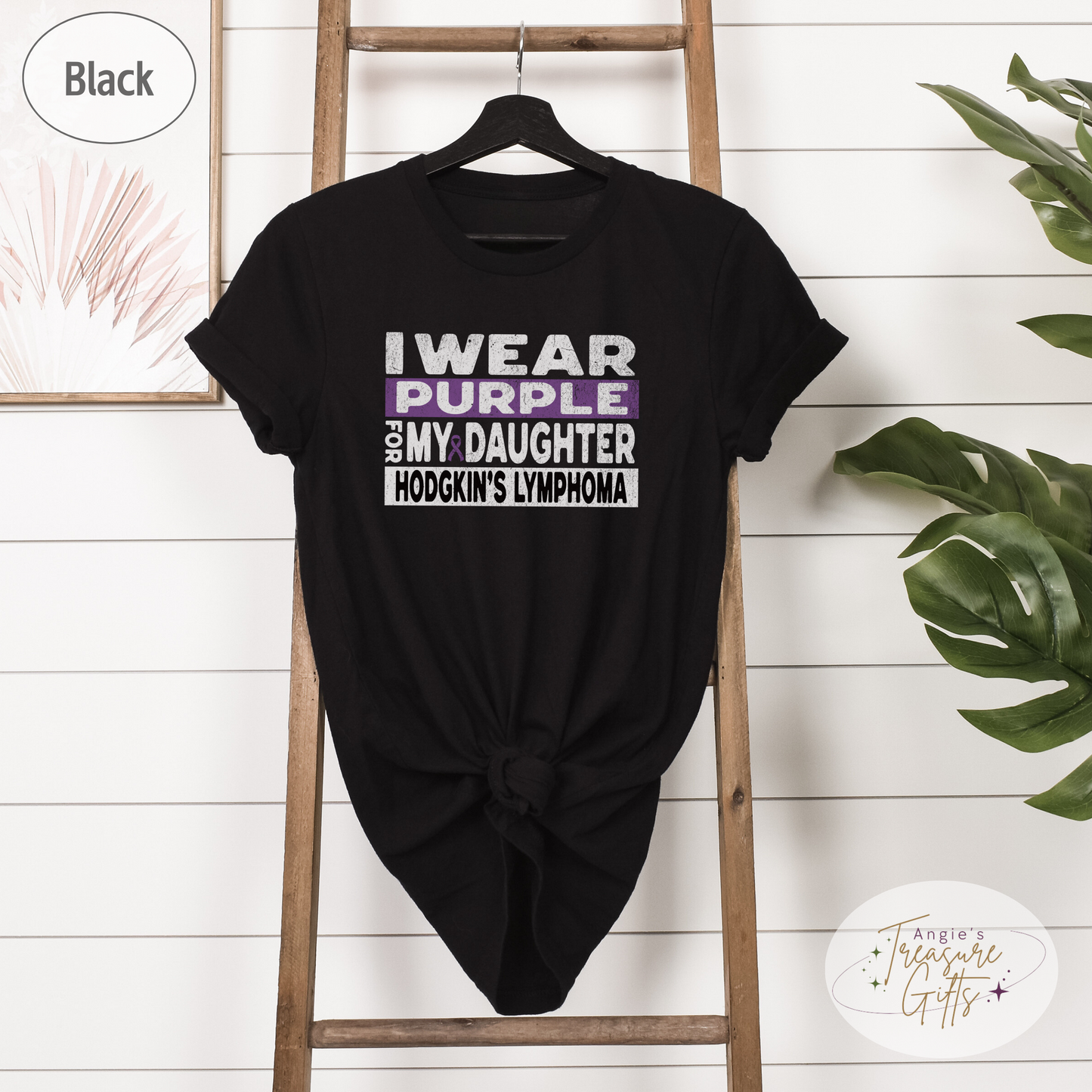 Hodgkin's Lymphoma Awareness Support Shirt for Mom or Dad, I Wear Purple For My Daughter Tshirt, Cancer Support Squad Sweatshirt