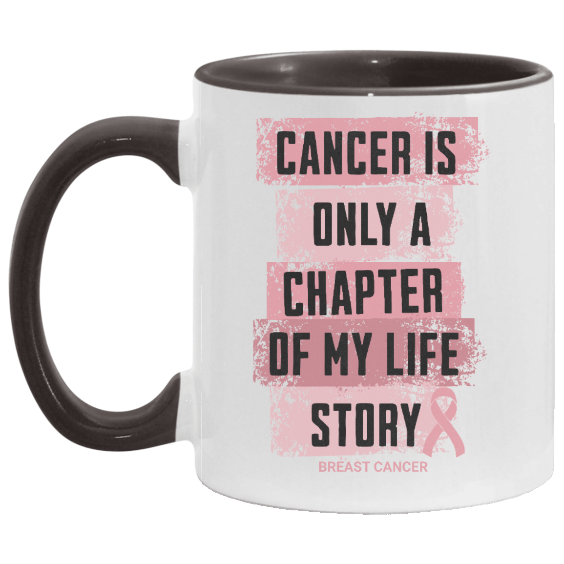 Breast Cancer Survivor Mug - Cancer Is Only a Chapter Gift – Pink Ribbon Ceramic Mug – Breast Cancer Awareness Gift for Mother's Day