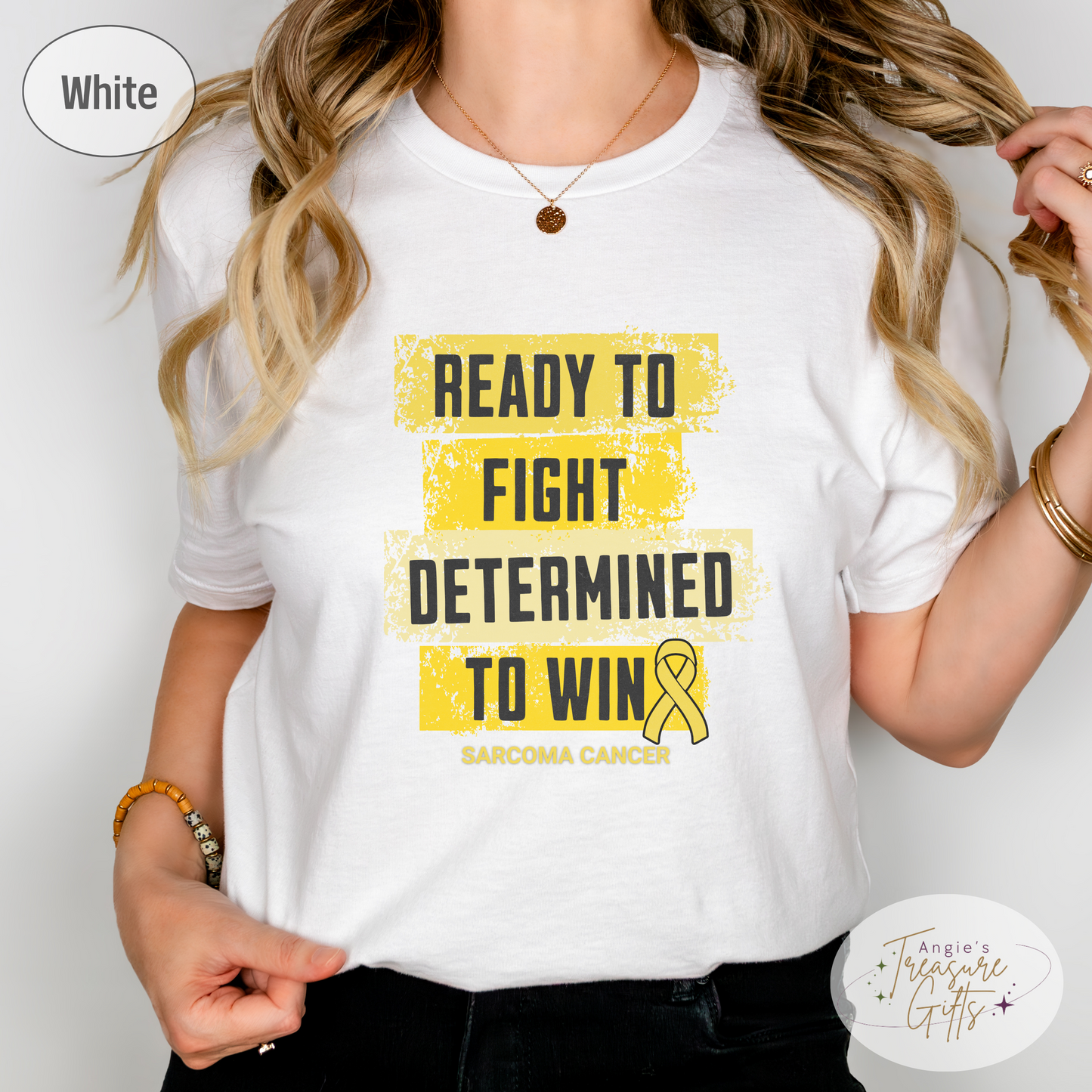 Sarcoma Cancer Shirt, Bone Cancer Tee, Yellow Ribbon T-Shirt for Man or Woman, Size Small to 4XL, Plus Size.
