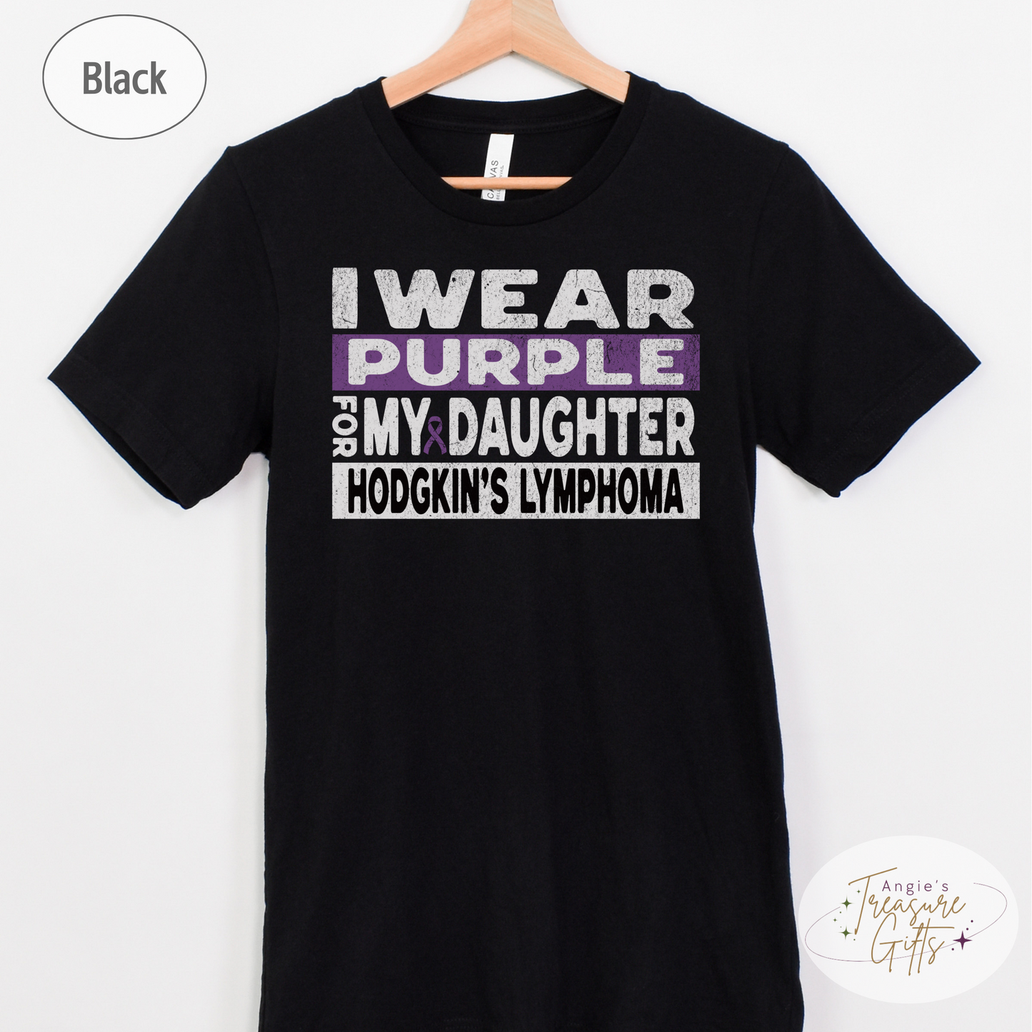 Hodgkin's Lymphoma Awareness Support Shirt for Mom or Dad, I Wear Purple For My Daughter Tshirt, Cancer Support Squad Sweatshirt
