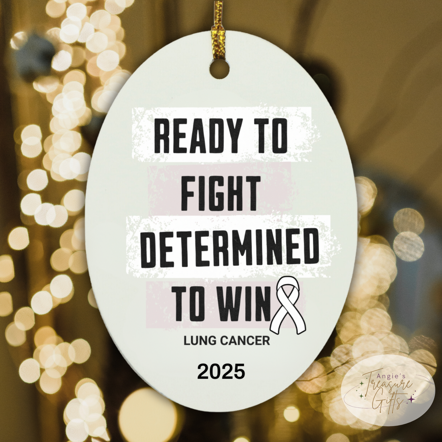 Personalized Lung Cancer Awareness Ornaments – White Ribbon Keepsakes