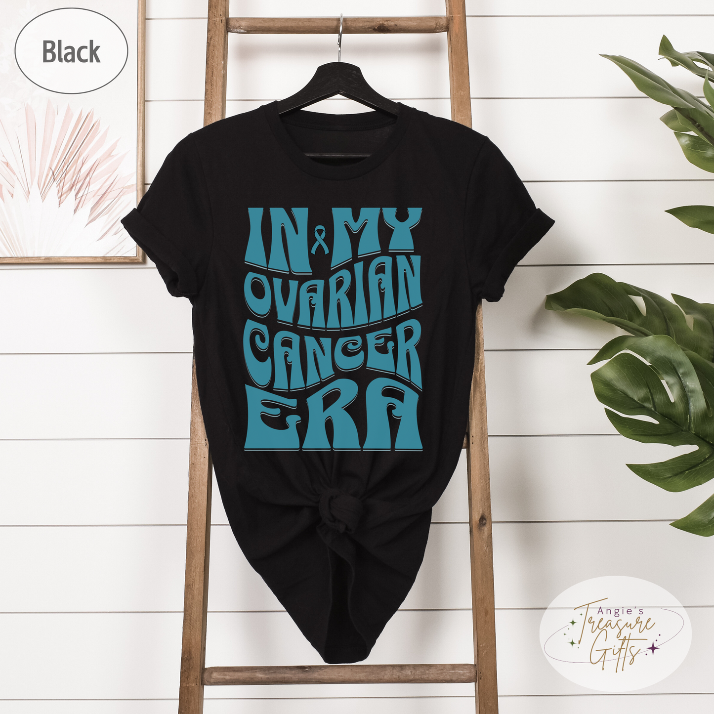 In My Ovarian Cancer Era Shirt – Teal Awareness Ribbon – Bella Canvas 3001 Unisex Tee – Cancer Support Gift