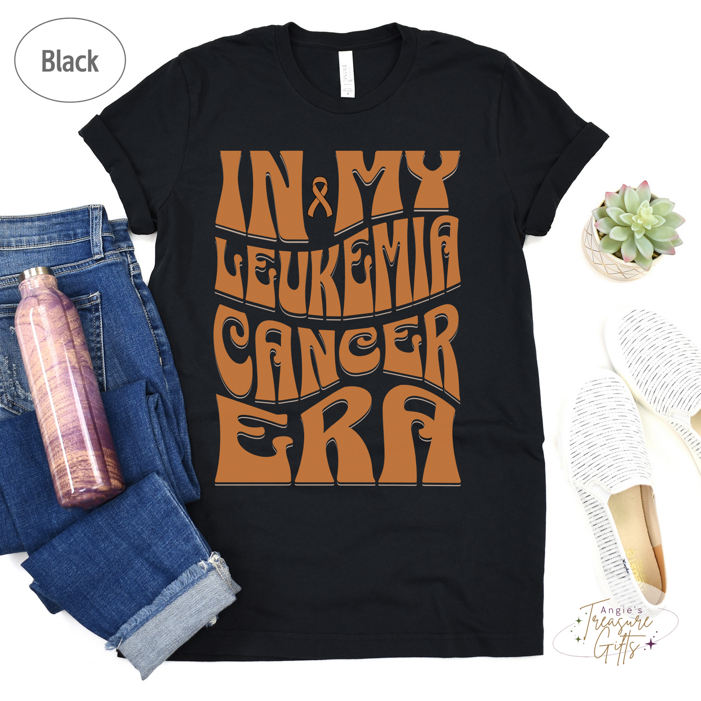 In My Leukemia Era Shirt – Orange Awareness Ribbon – Bella Canvas 3001 Unisex Tee – Cancer Support Gift
