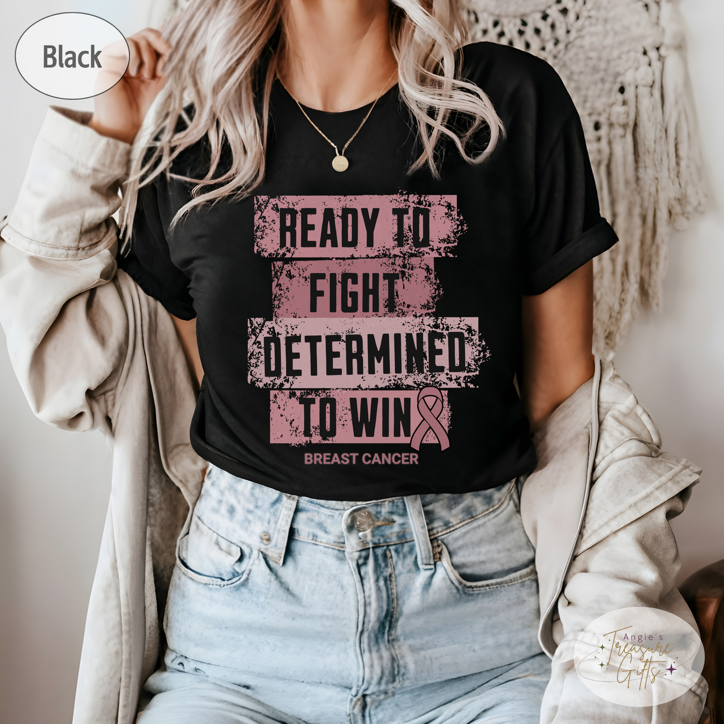 Breast Cancer Shirt, Pink Awareness Ribbon Tee, Cancer Warrior Tshirt, Chemo Gift for Breast Cancer Treatment, Support Squad Benefit Shirt