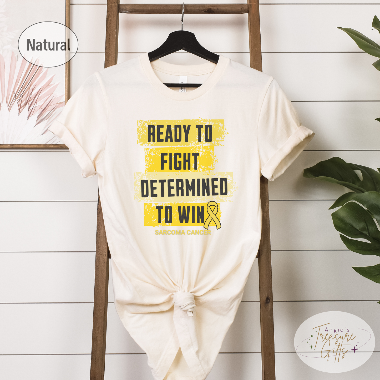 Sarcoma Cancer Shirt, Bone Cancer Tee, Yellow Ribbon T-Shirt for Man or Woman, Size Small to 4XL, Plus Size.
