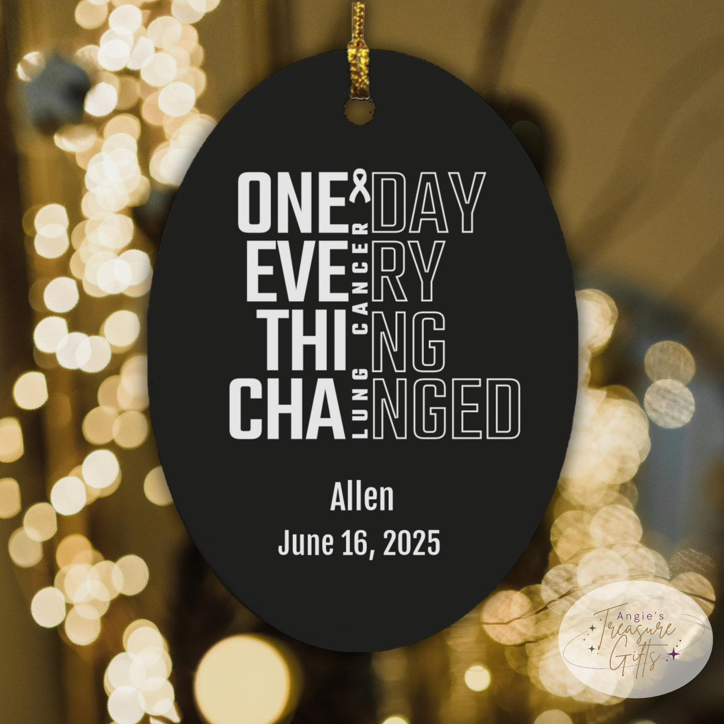One Day Everything Changed Lung Cancer Awareness Ornament – Personalized Survivor Gift