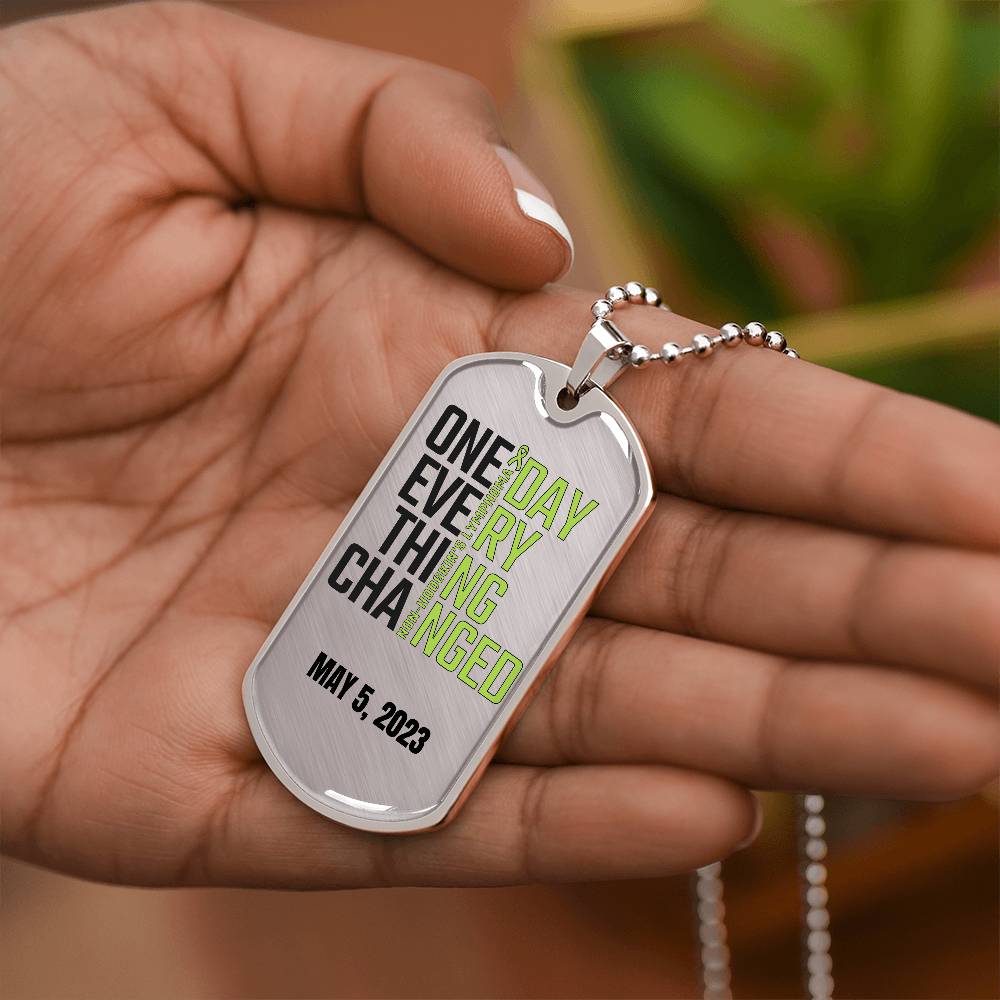 Custom Non-Hodgkin's Lymphoma Necklace, I Beat Non-Hodgkin's Lymphoma Gift, Cancer Survivor Customized Jewelry, Green Ribbon