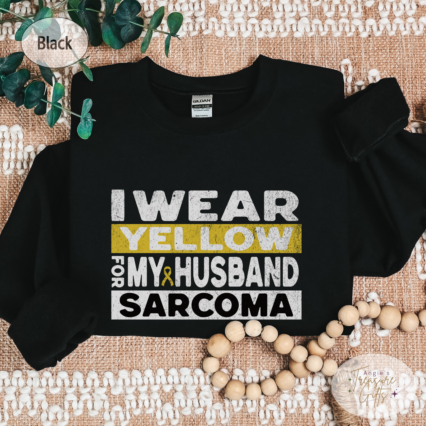 Sarcoma Cancer Awareness Shirt, I Wear Yellow for My Husband Tee, Sarcoma Cancer Awareness T-Shirt, Sarcoma Sweatshirt Support Gift
