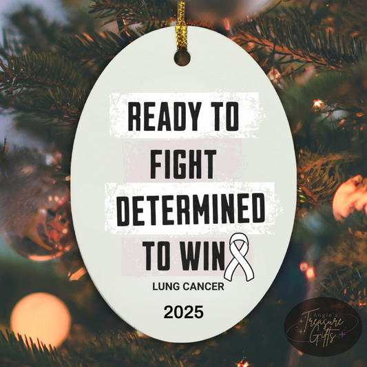 Personalized Lung Cancer Awareness Ornaments – White Ribbon Keepsakes