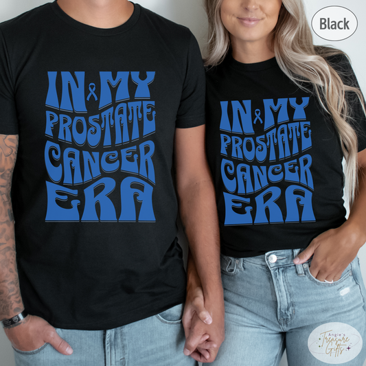 In My Prostate Cancer Era Shirt – Light Blue Awareness Ribbon – Bella Canvas 3001 Unisex Tee – Cancer Support Gift