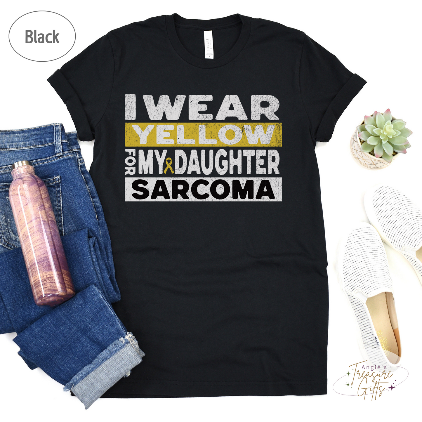 Sarcoma Awareness Shirt, I Wear Yellow for My Daughter Tee, Sarcoma Cancer Awareness T-Shirt, Sarcoma Sweatshirt Support Gift