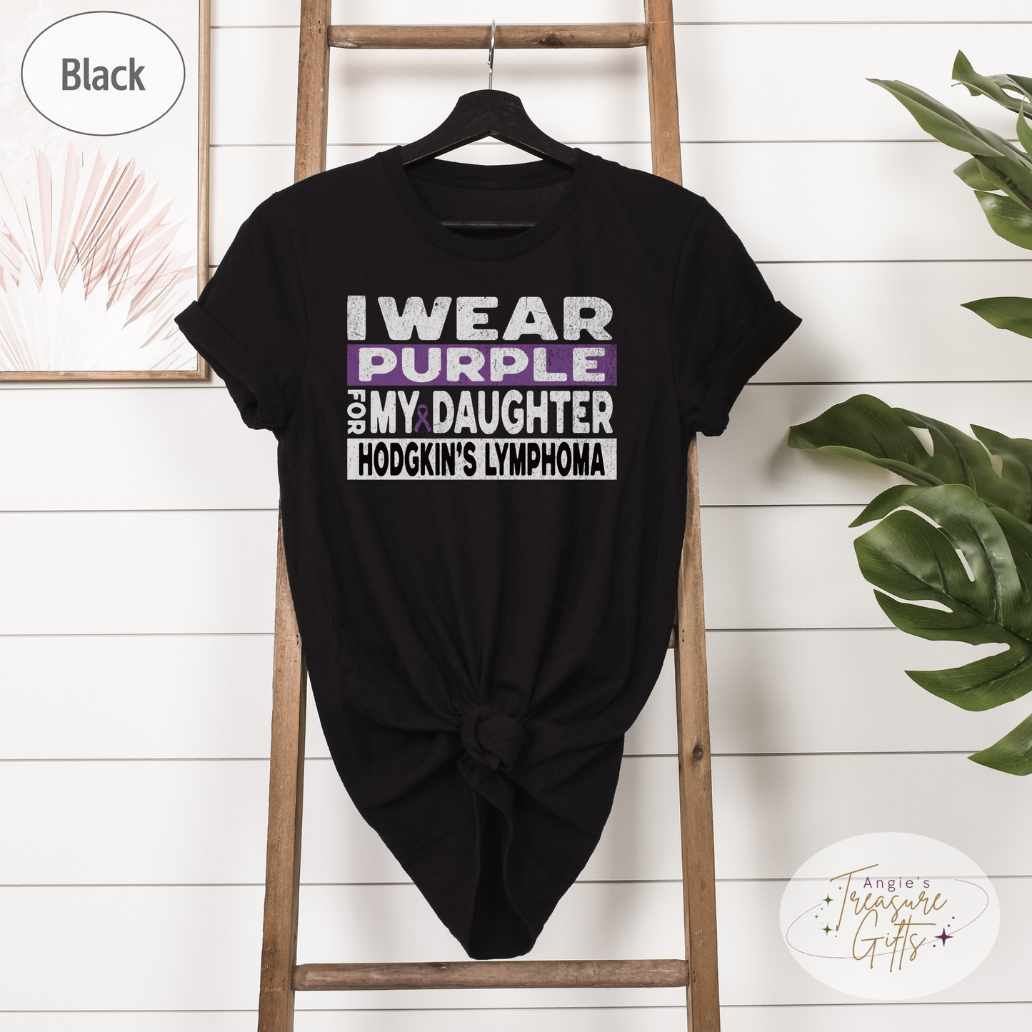 Hodgkin's Lymphoma Awareness Support Shirt for Mom or Dad, I Wear Purple For My Daughter Tshirt, Cancer Support Squad Sweatshirt