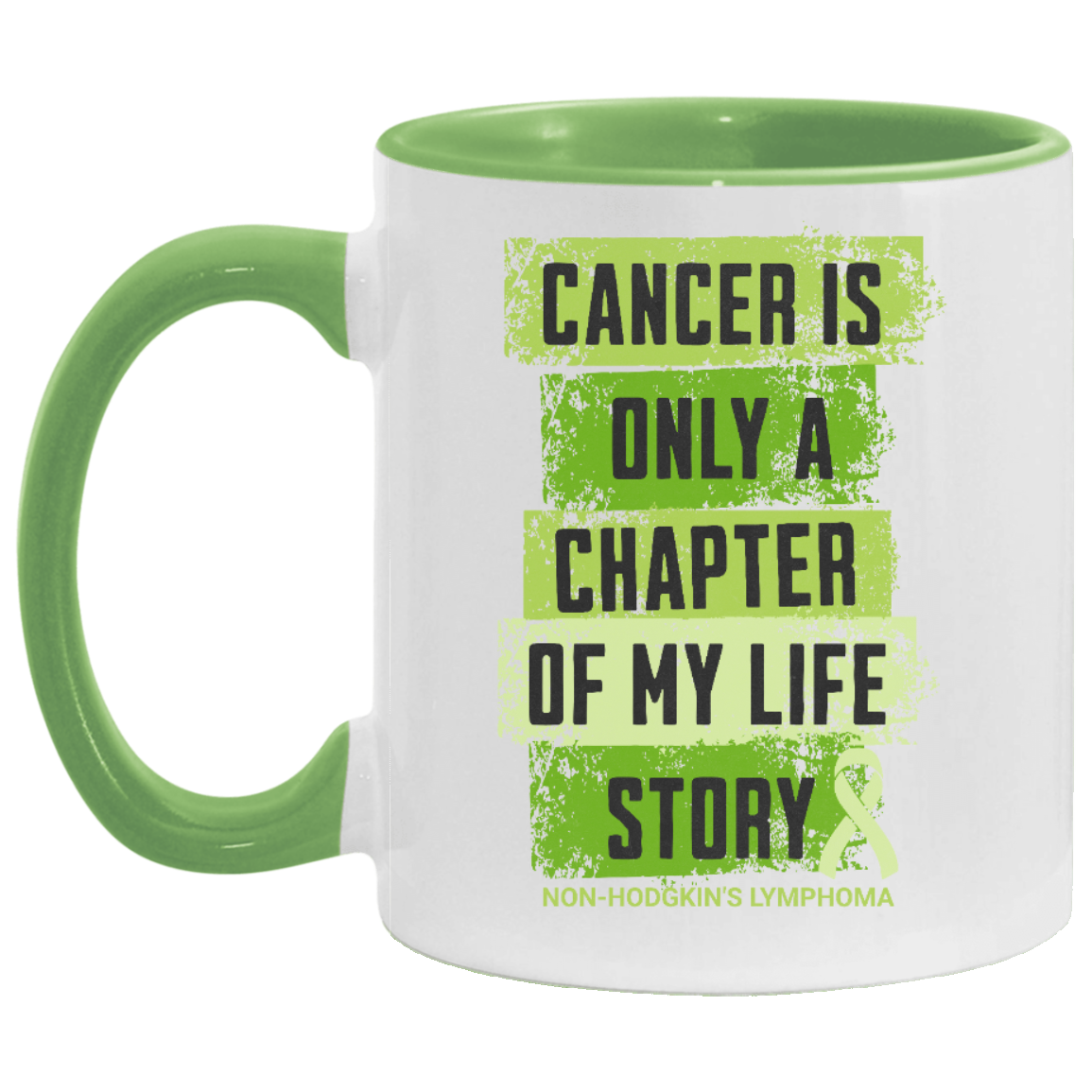 Non-Hodgkin’s Lymphoma Survivor Mug – Lime Green Ribbon Cup - "Cancer Is Only a Chapter" Gift - Mother's Day Present - Father's Day Gift