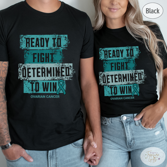 Ovarian Cancer Shirt, Cancer Patient Gift for Her, Women's Cancer Tee, Teal Ribbon T-Shirt, Size Small to 4XL, Plus Size.