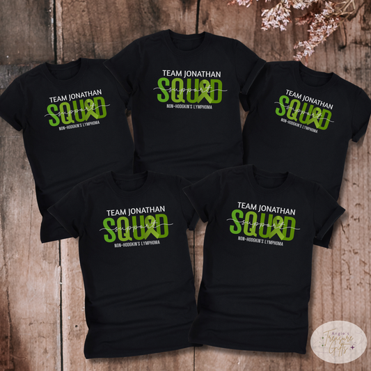 Non-Hodgkin's Lymphoma T-Shirt Collection, Support Squad, Warrior & Survivor, Personalized Cancer Awareness Tee, Gifts for Support Squad