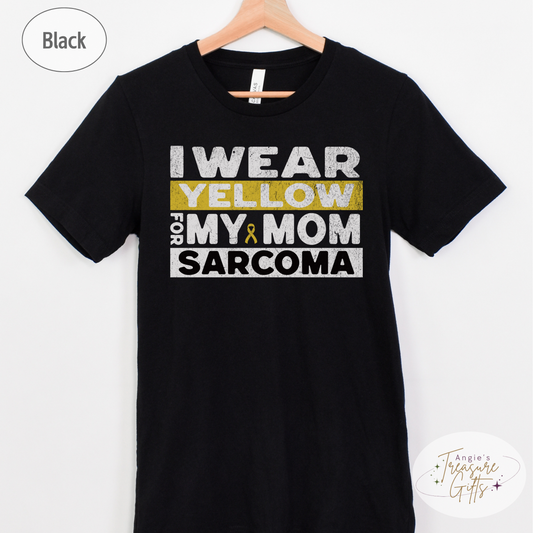 Sarcoma Cancer Awareness Shirt, I Wear Yellow for My Mom Tee, Sarcoma Cancer Awareness T-Shirt, Sarcoma Sweatshirt Support Gift