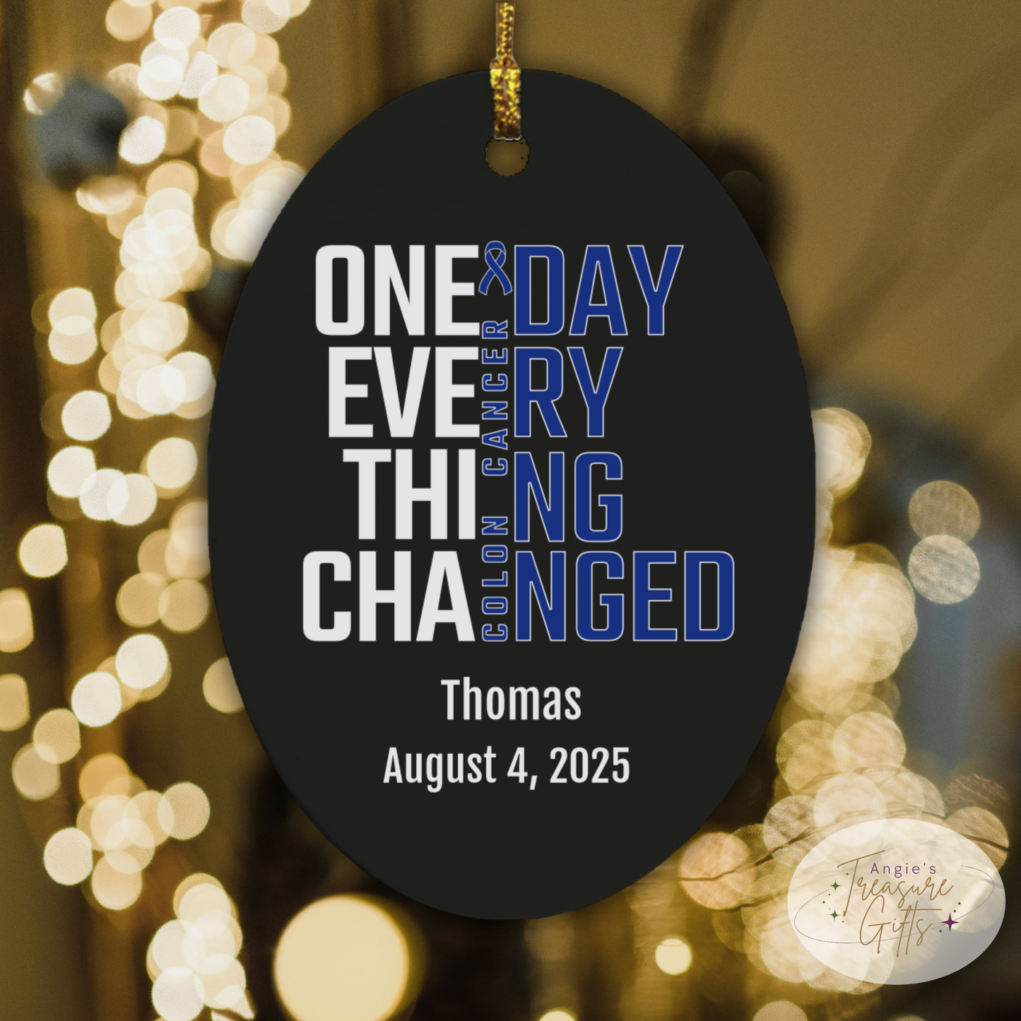 One Day Everything Changed Colon Cancer Awareness Ornament – Personalized Survivor Gift
