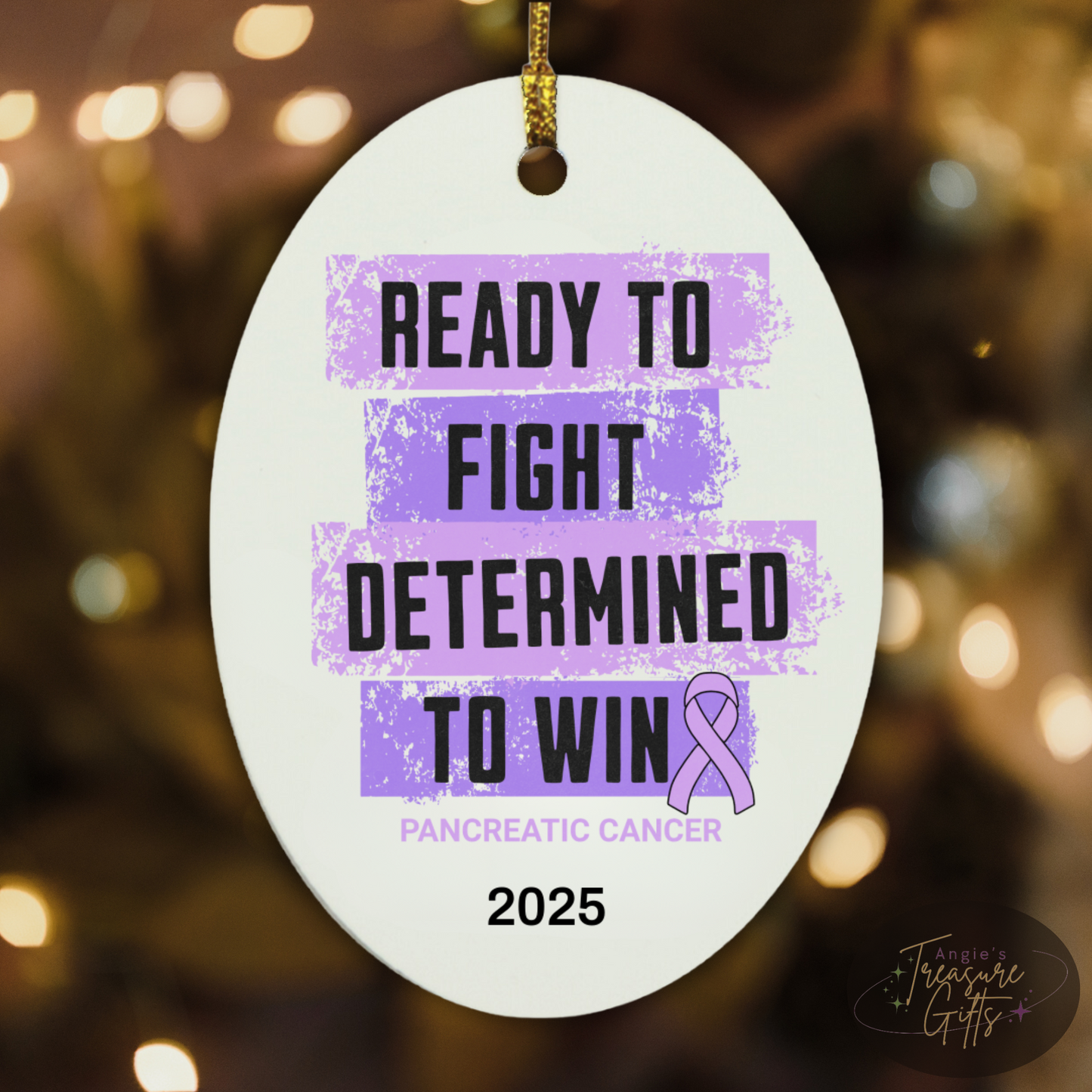 Personalized Pancreatic Cancer Awareness Ornaments – Purple Ribbon Keepsakes