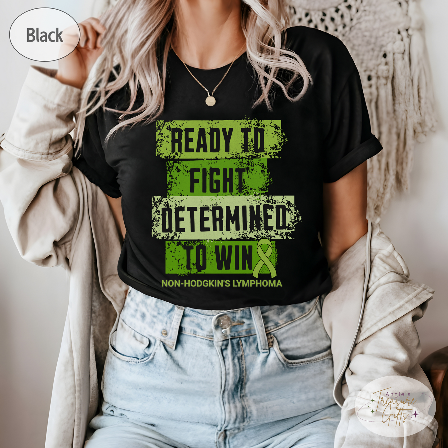 Non-Hodgkins Lymphoma Shirt, Lime Green Awareness Ribbon, Cancer Warrior Tshirt, Chemo Gift for Cancer Treatment, Support Squad Shirt