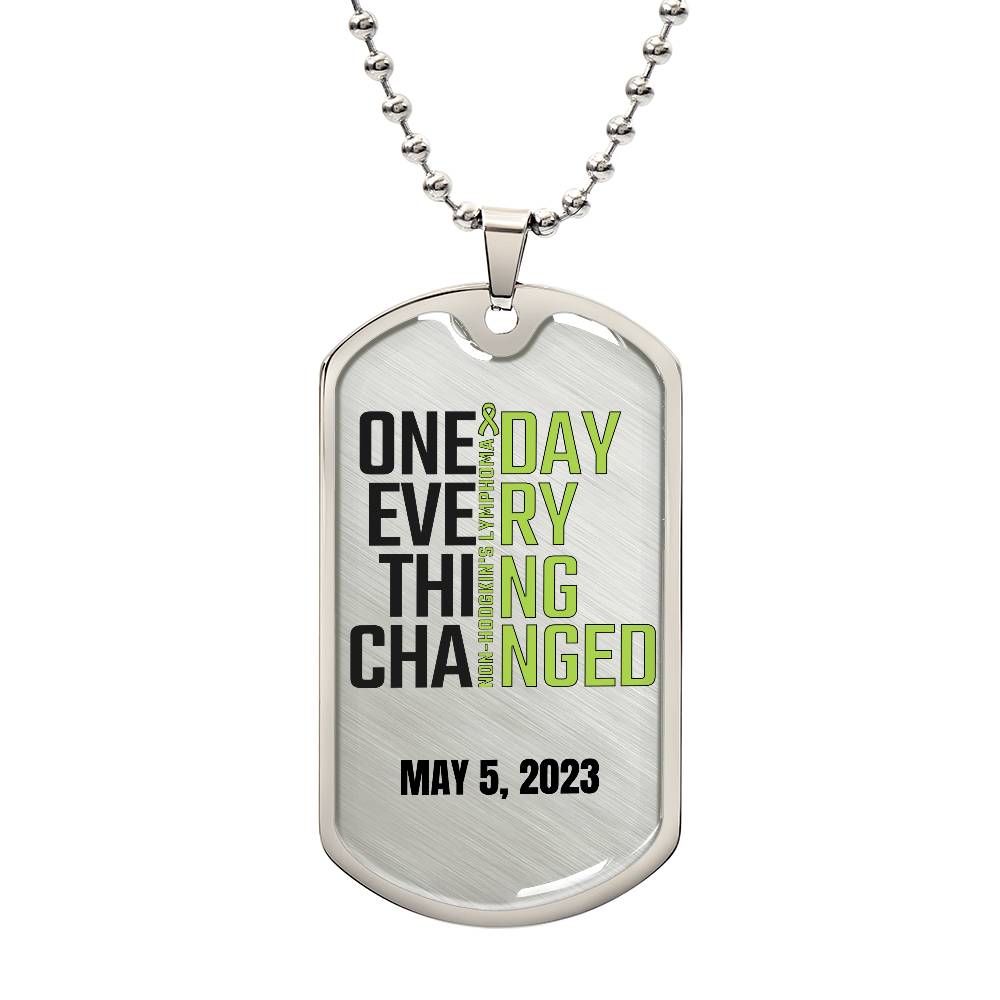 Custom Non-Hodgkin's Lymphoma Necklace, I Beat Non-Hodgkin's Lymphoma Gift, Cancer Survivor Customized Jewelry, Green Ribbon