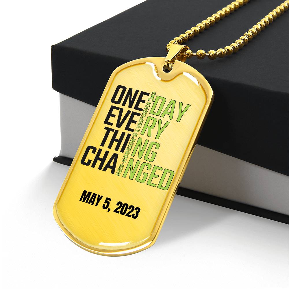 Custom Non-Hodgkin's Lymphoma Necklace, I Beat Non-Hodgkin's Lymphoma Gift, Cancer Survivor Customized Jewelry, Green Ribbon