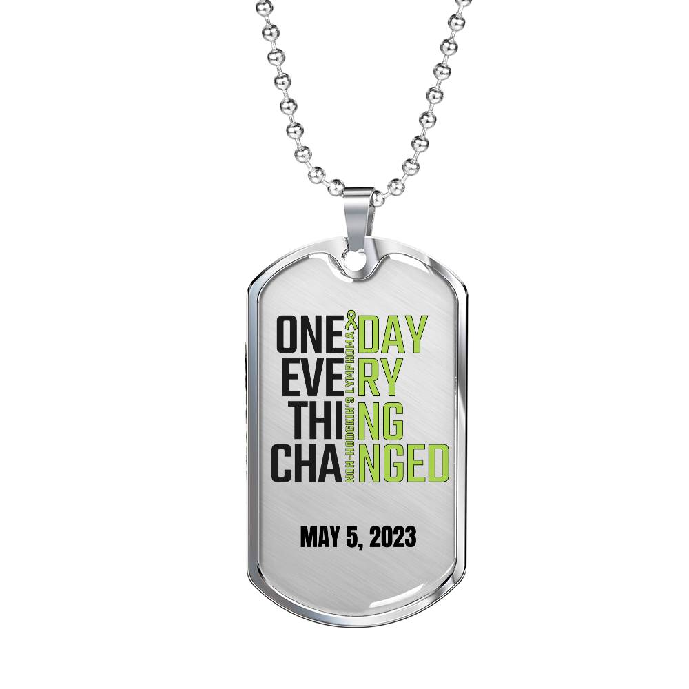 Custom Non-Hodgkin's Lymphoma Necklace, I Beat Non-Hodgkin's Lymphoma Gift, Cancer Survivor Customized Jewelry, Green Ribbon