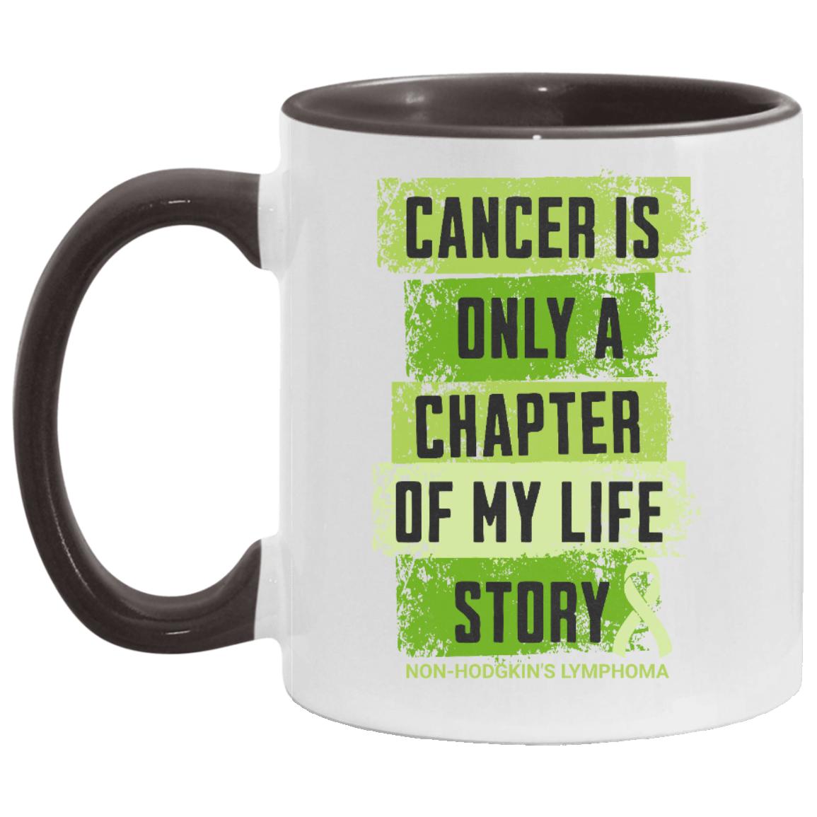 Non-Hodgkin’s Lymphoma Survivor Mug – Lime Green Ribbon Cup - "Cancer Is Only a Chapter" Gift - Mother's Day Present - Father's Day Gift