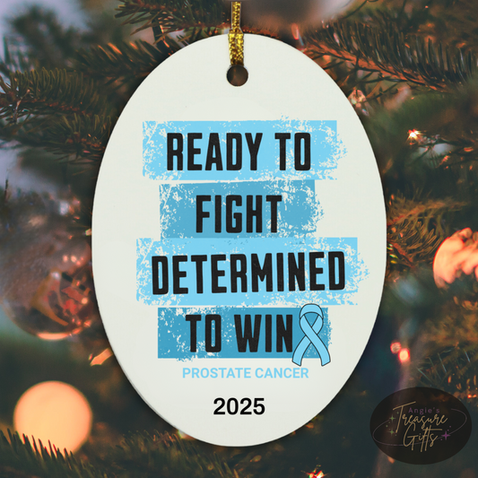 Personalized Prostate Cancer Awareness Ornaments – Light Blue Ribbon Keepsakes