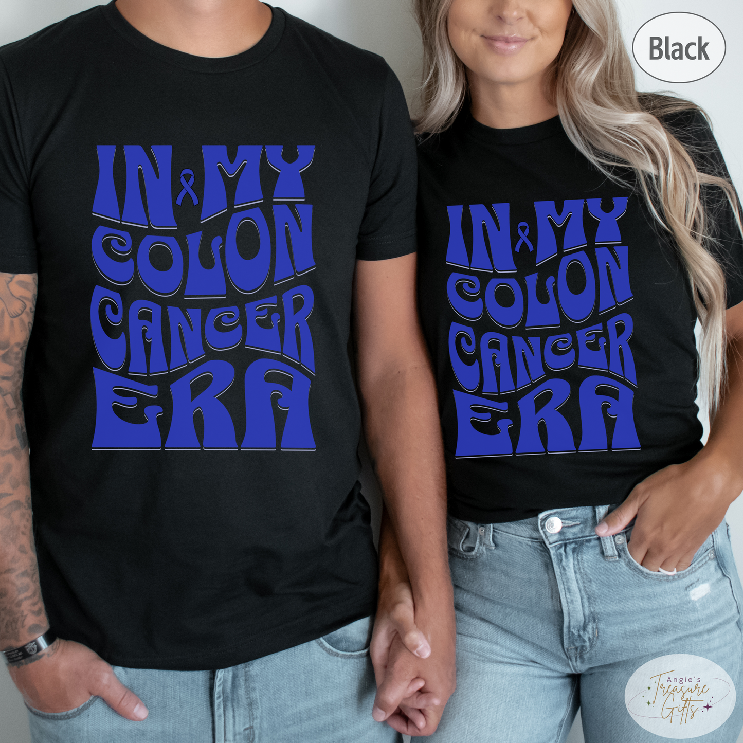 In My Colon Cancer Era Shirt – Dark Blue Awareness Ribbon – Bella Canvas 3001 Unisex Tee
