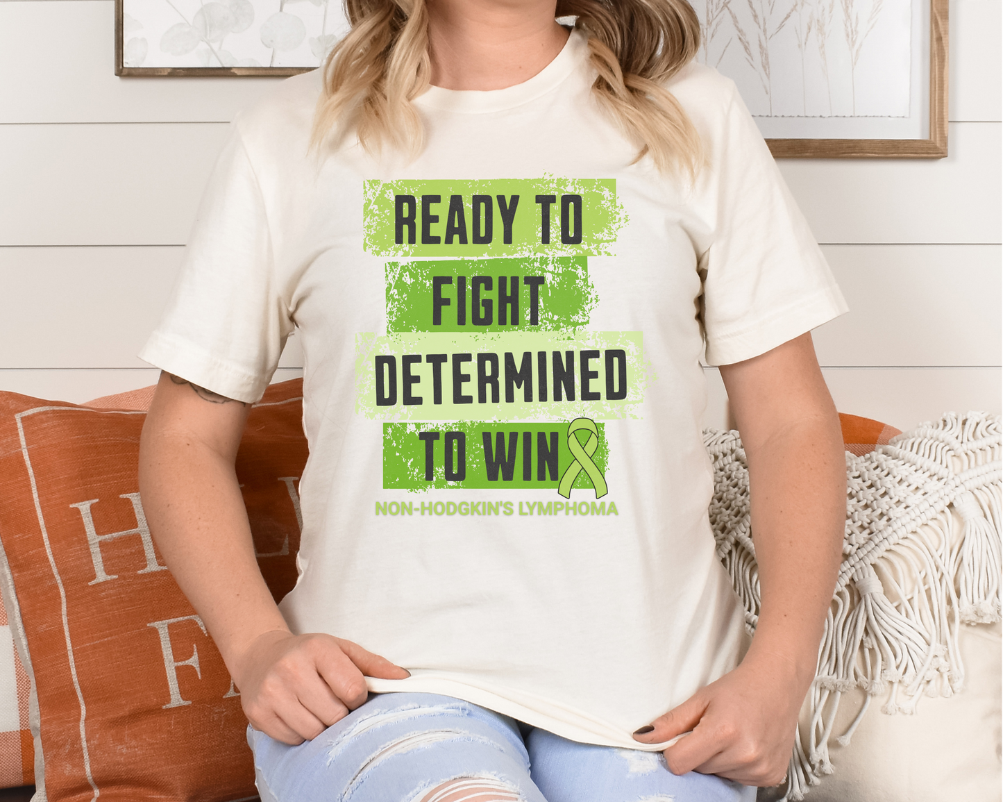 Non-Hodgkins Lymphoma Shirt, Lime Green Awareness Ribbon, Cancer Warrior Tshirt, Chemo Gift for Cancer Treatment, Support Squad Shirt