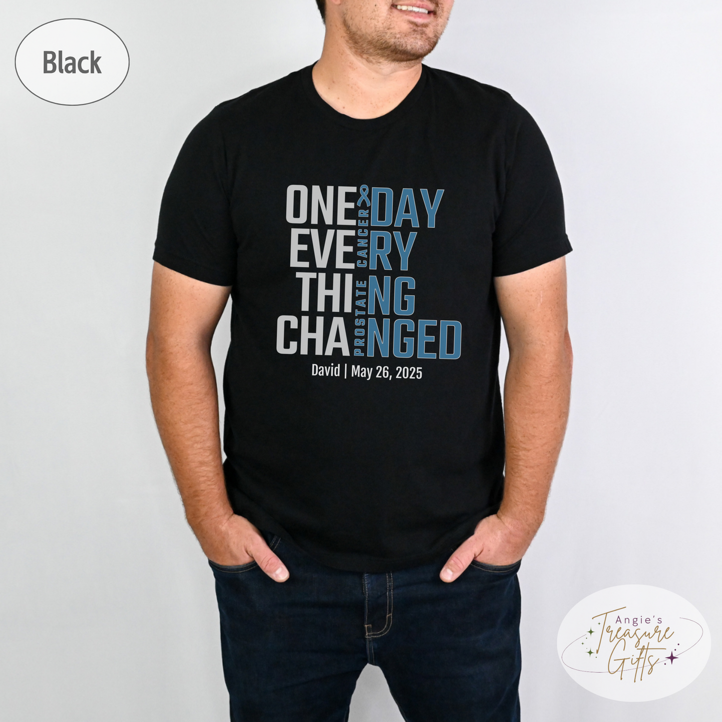 Personalized Prostate Cancer Awareness T-Shirt – One Day Everything Changed – Custom Survivor, Warrior, Memorial Gift