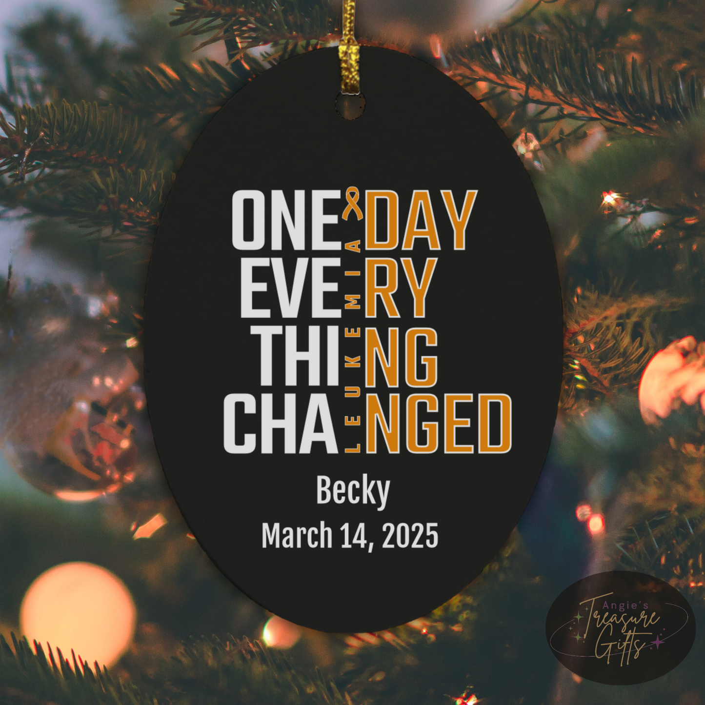 One Day Everything Changed Leukemia Awareness Ornament – Personalized Survivor Gift