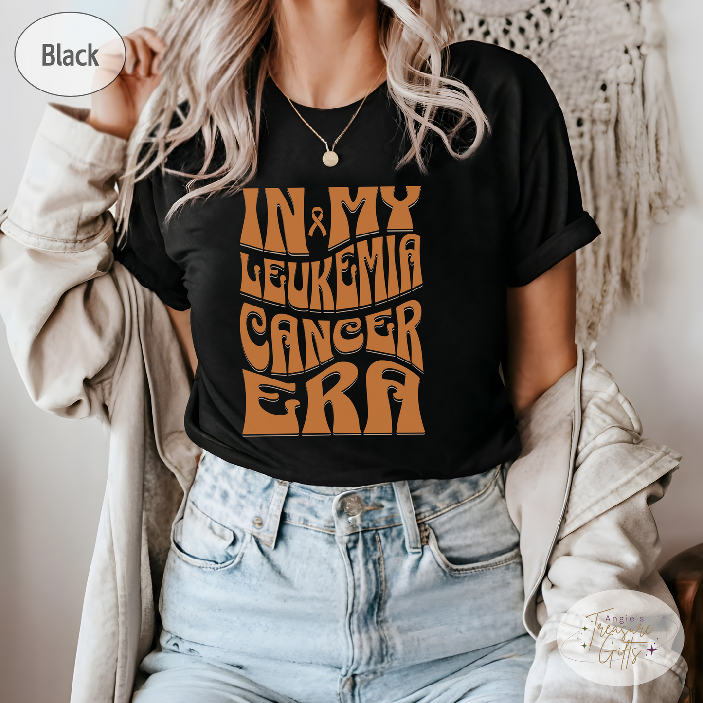 In My Leukemia Era Shirt – Orange Awareness Ribbon – Bella Canvas 3001 Unisex Tee – Cancer Support Gift