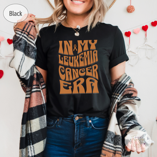 In My Leukemia Era Shirt – Orange Awareness Ribbon – Bella Canvas 3001 Unisex Tee – Cancer Support Gift