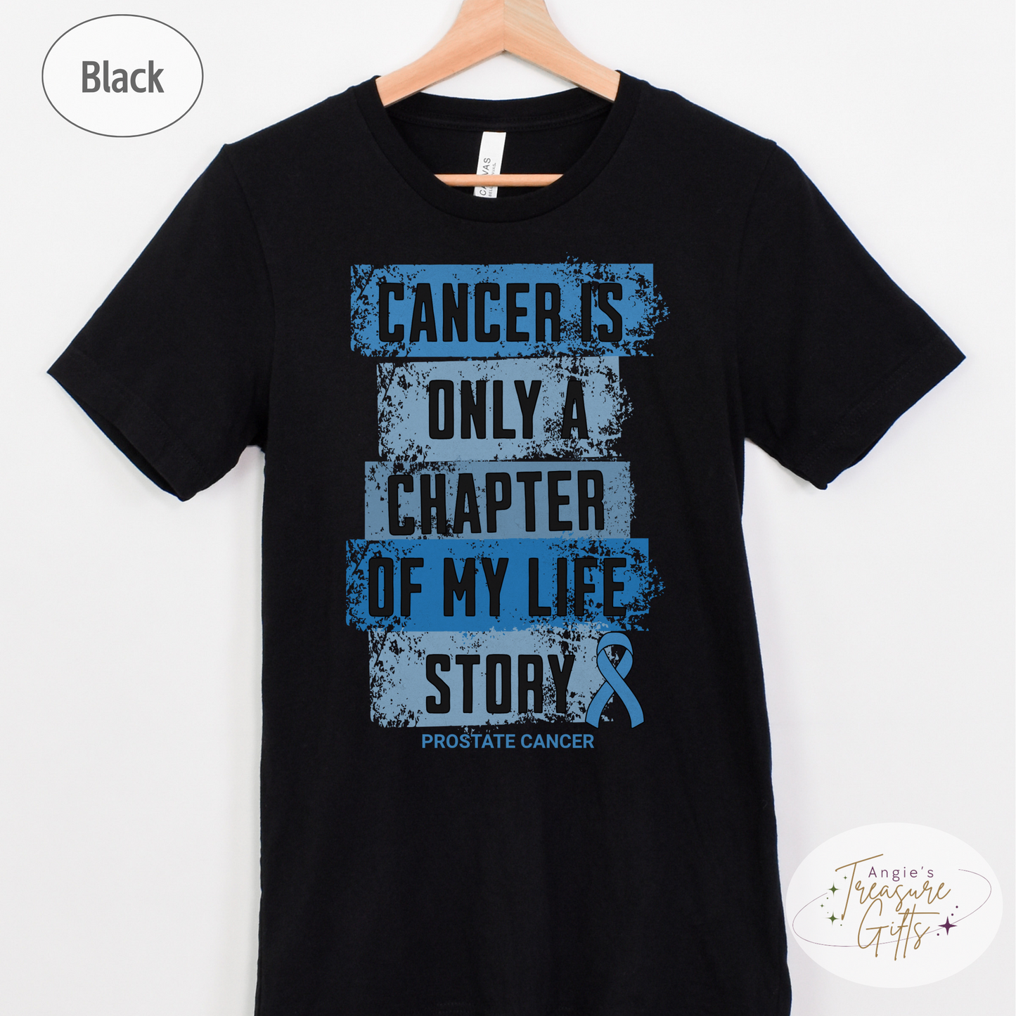Prostate Cancer Awareness T-Shirt – Cancer Is Only a Chapter of My Life Story – Light Blue Ribbon Survivor & Support Shirt