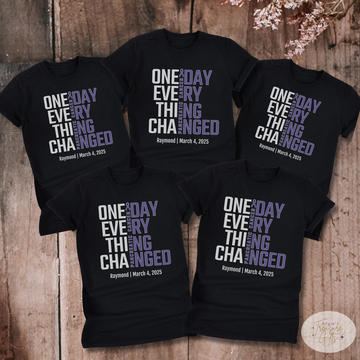 Personalized Pancreatic Cancer Awareness T-Shirt – One Day Everything Changed – Custom Survivor, Warrior, Memorial Gift