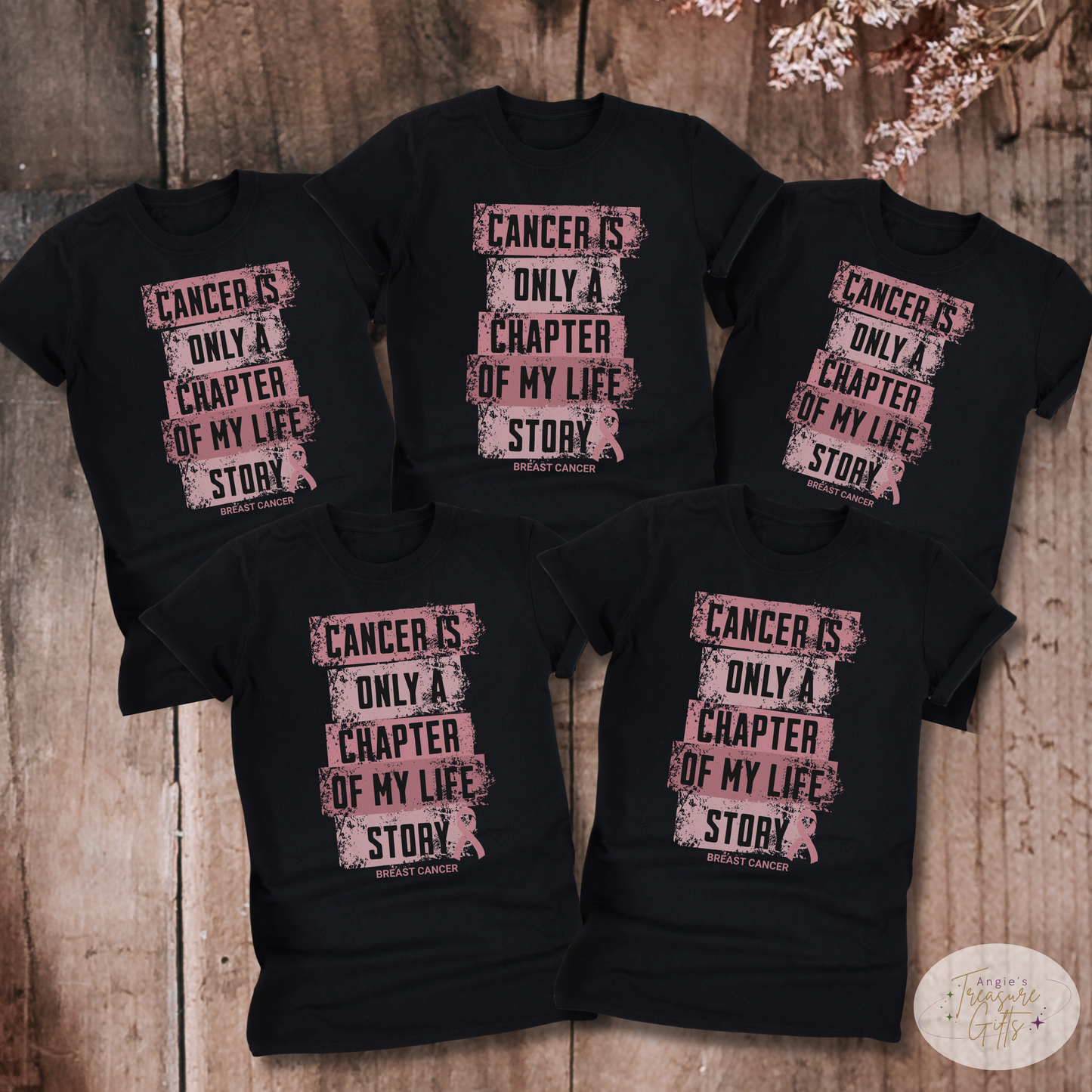 Breast Cancer Survivor Shirt – Pink Ribbon Awareness T-Shirt – Plus Size S-6XL - "Cancer Is Only a Chapter" Chemo Gift