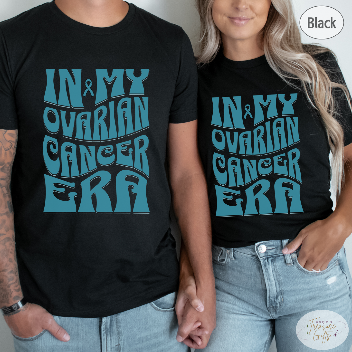 In My Ovarian Cancer Era Shirt – Teal Awareness Ribbon – Bella Canvas 3001 Unisex Tee – Cancer Support Gift