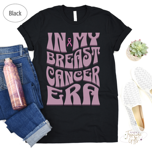 In My Breast Cancer Era Shirt – Pink Awareness Ribbon – Bella Canvas 3001 Unisex Tee – Cancer Support Gift