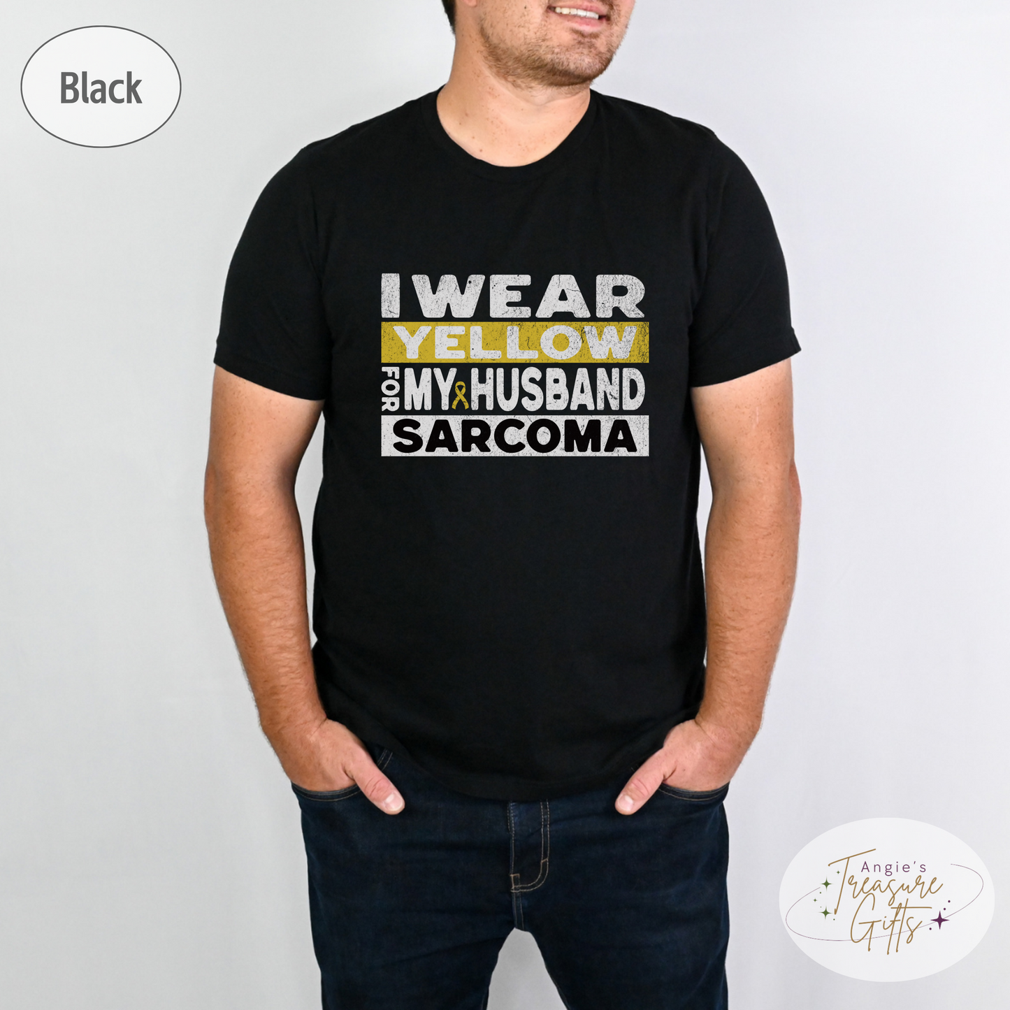 Sarcoma Cancer Awareness Shirt, I Wear Yellow for My Husband Tee, Sarcoma Cancer Awareness T-Shirt, Sarcoma Sweatshirt Support Gift