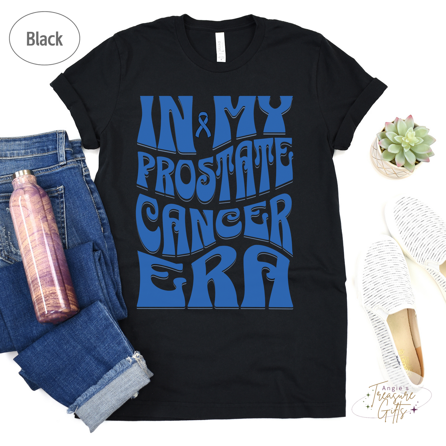 In My Prostate Cancer Era Shirt – Light Blue Awareness Ribbon – Bella Canvas 3001 Unisex Tee – Cancer Support Gift