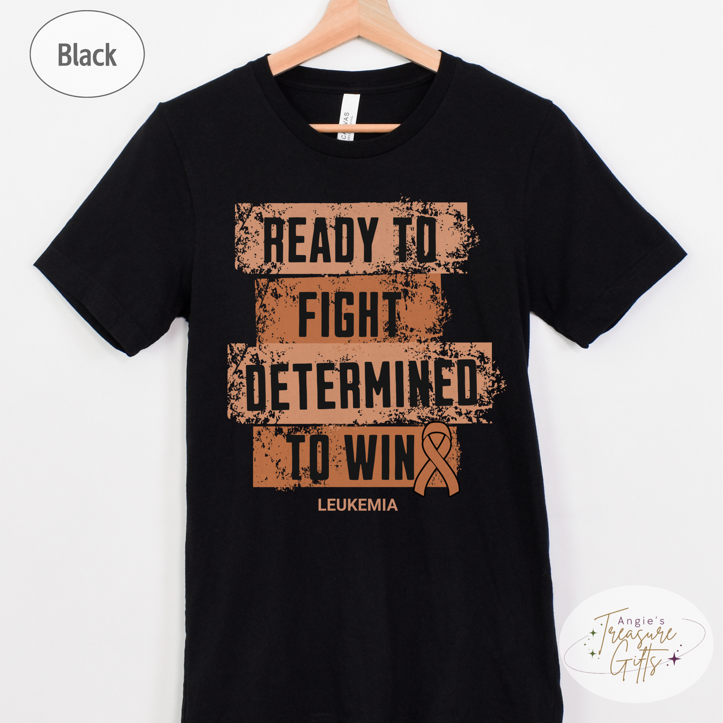 Leukemia Awareness T-Shirt – Orange Ribbon Survivor Gift – Ready to Fight Determined to Win