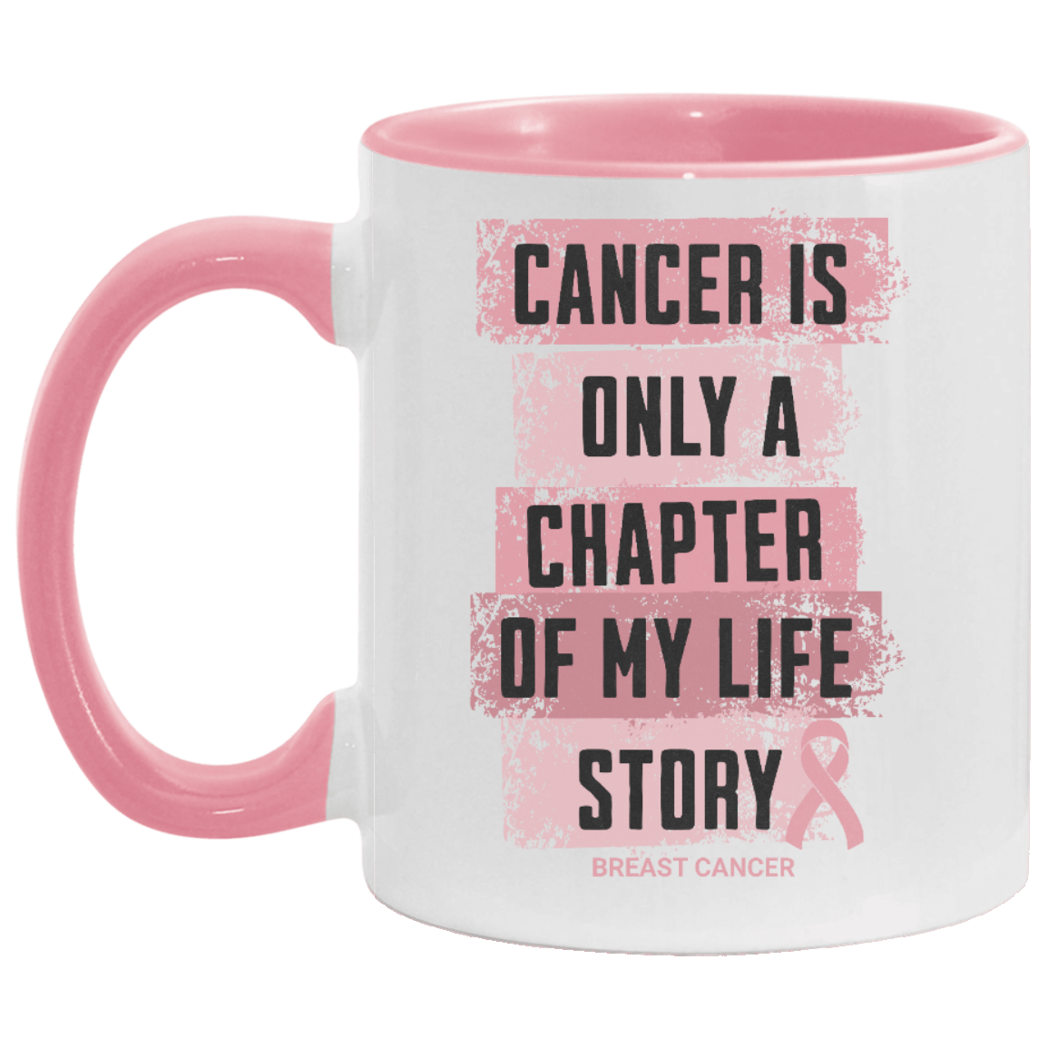 Breast Cancer Survivor Mug - Cancer Is Only a Chapter Gift – Pink Ribbon Ceramic Mug – Breast Cancer Awareness Gift for Mother's Day