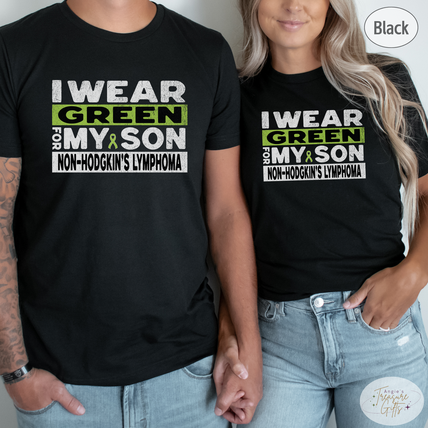 Non-Hodgkin's Lymphoma Awareness T-Shirt for Mom or Dad, I Wear Green For My Son Shirt, Cancer Support Squad Sweatshirt Tee