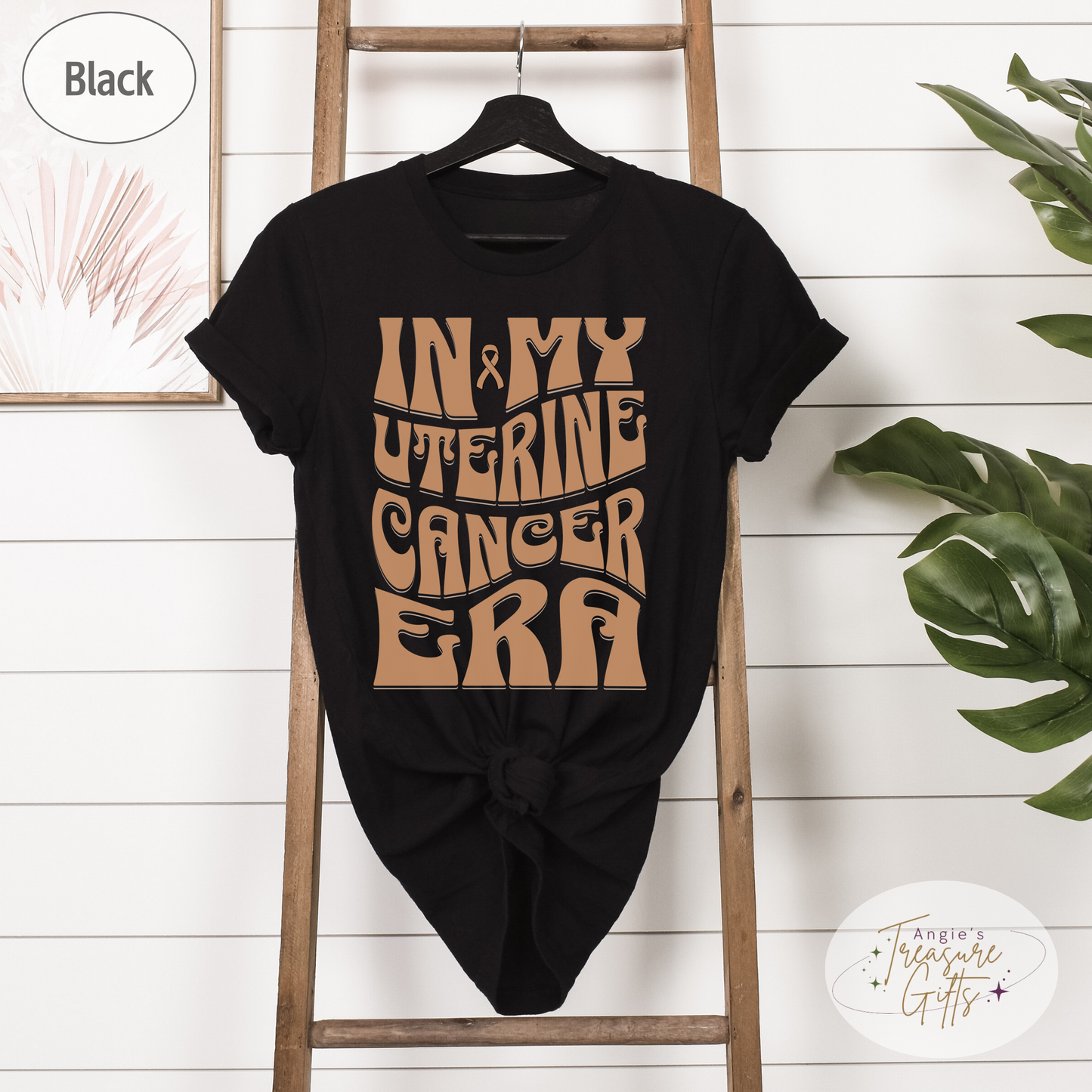 In My Uterine Cancer Era Shirt – Peach Awareness Ribbon – Bella Canvas 3001 Unisex Tee – Cancer Support Gift