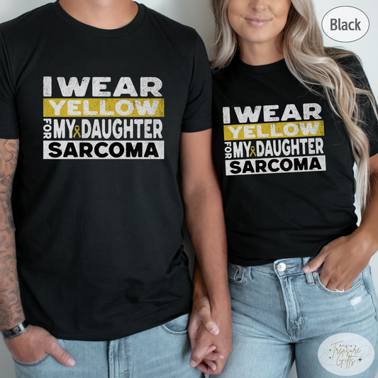 Sarcoma Awareness Shirt, I Wear Yellow for My Daughter Tee, Sarcoma Cancer Awareness T-Shirt, Sarcoma Sweatshirt Support Gift