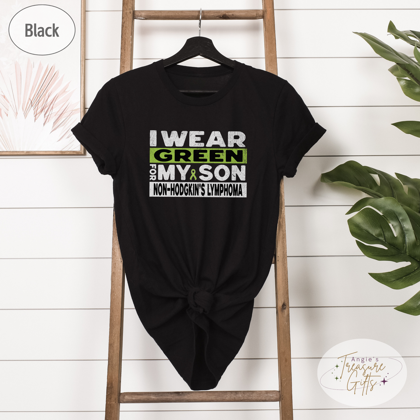 Non-Hodgkin's Lymphoma Awareness T-Shirt for Mom or Dad, I Wear Green For My Son Shirt, Cancer Support Squad Sweatshirt Tee